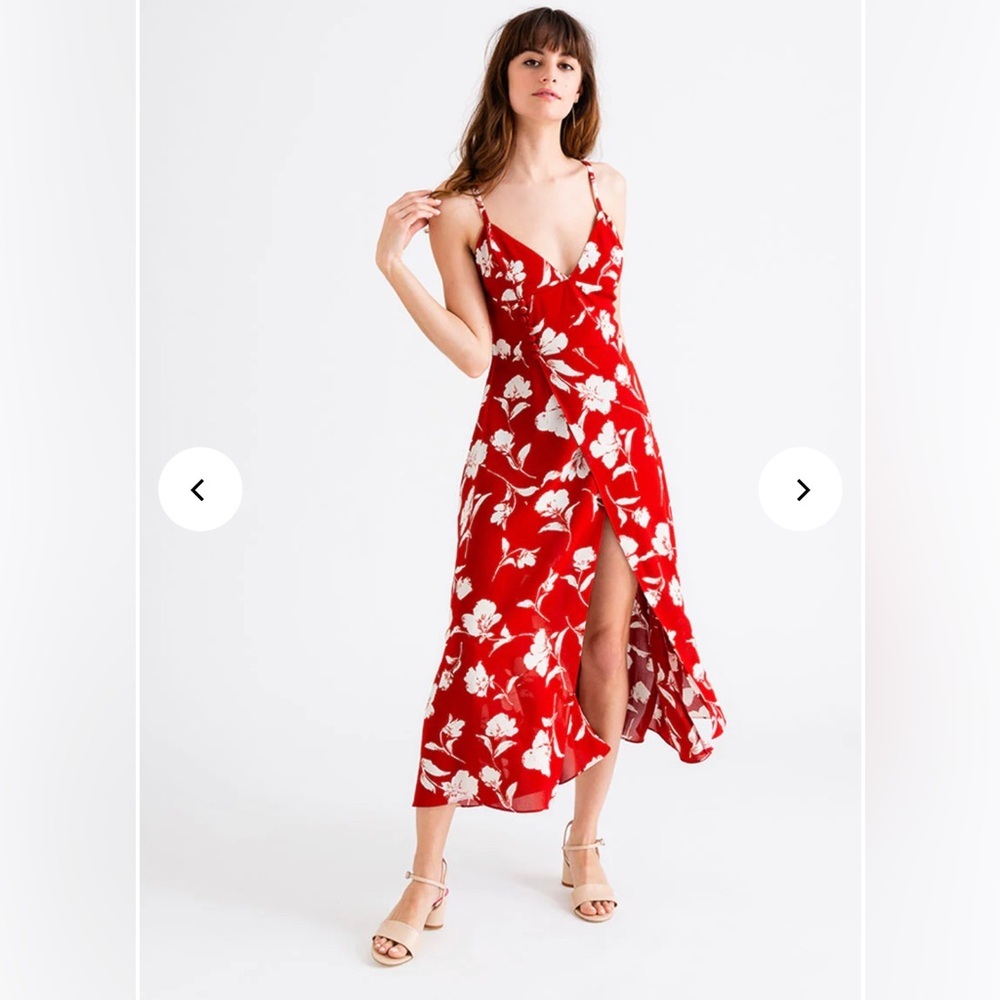 Petite Studio Floral Maxi Dress Summer Spring Casual Formal Red Lightweight